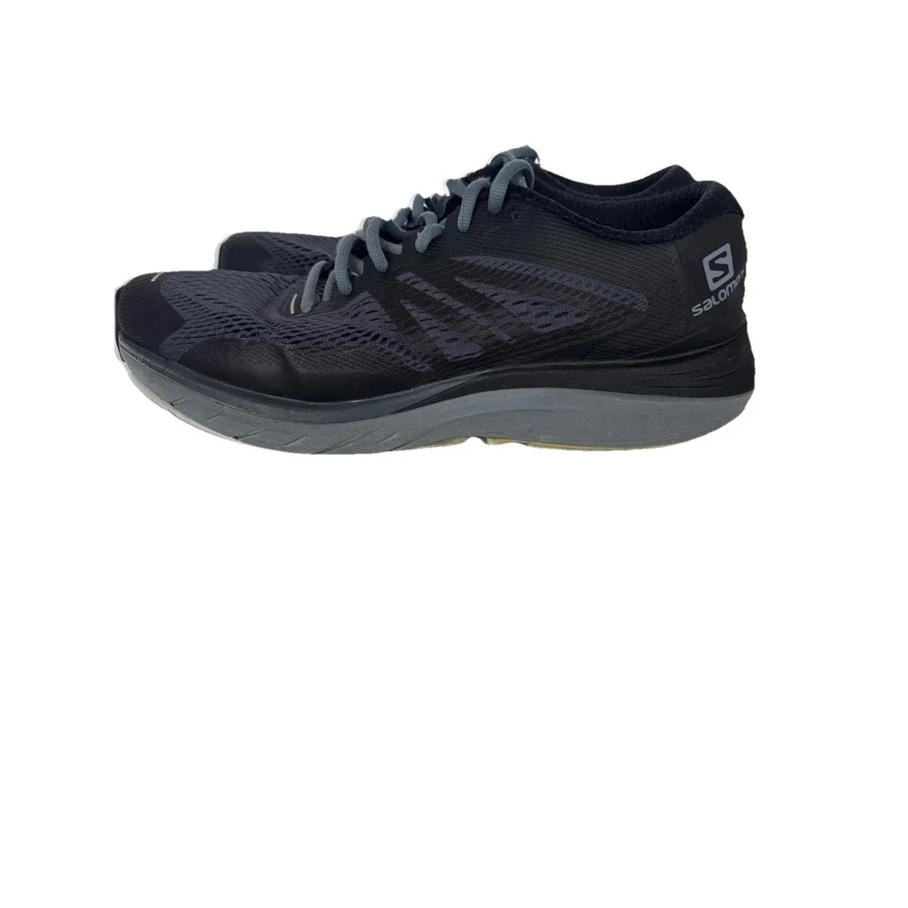 Salomon Sonic Ra Max 2 Running Shoes Mens 9.5 Black Blue 407898 Low Top Lace Up
